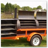 8' x 30" Charcoal wood smoker with gas powered warmer/smoker cooker box